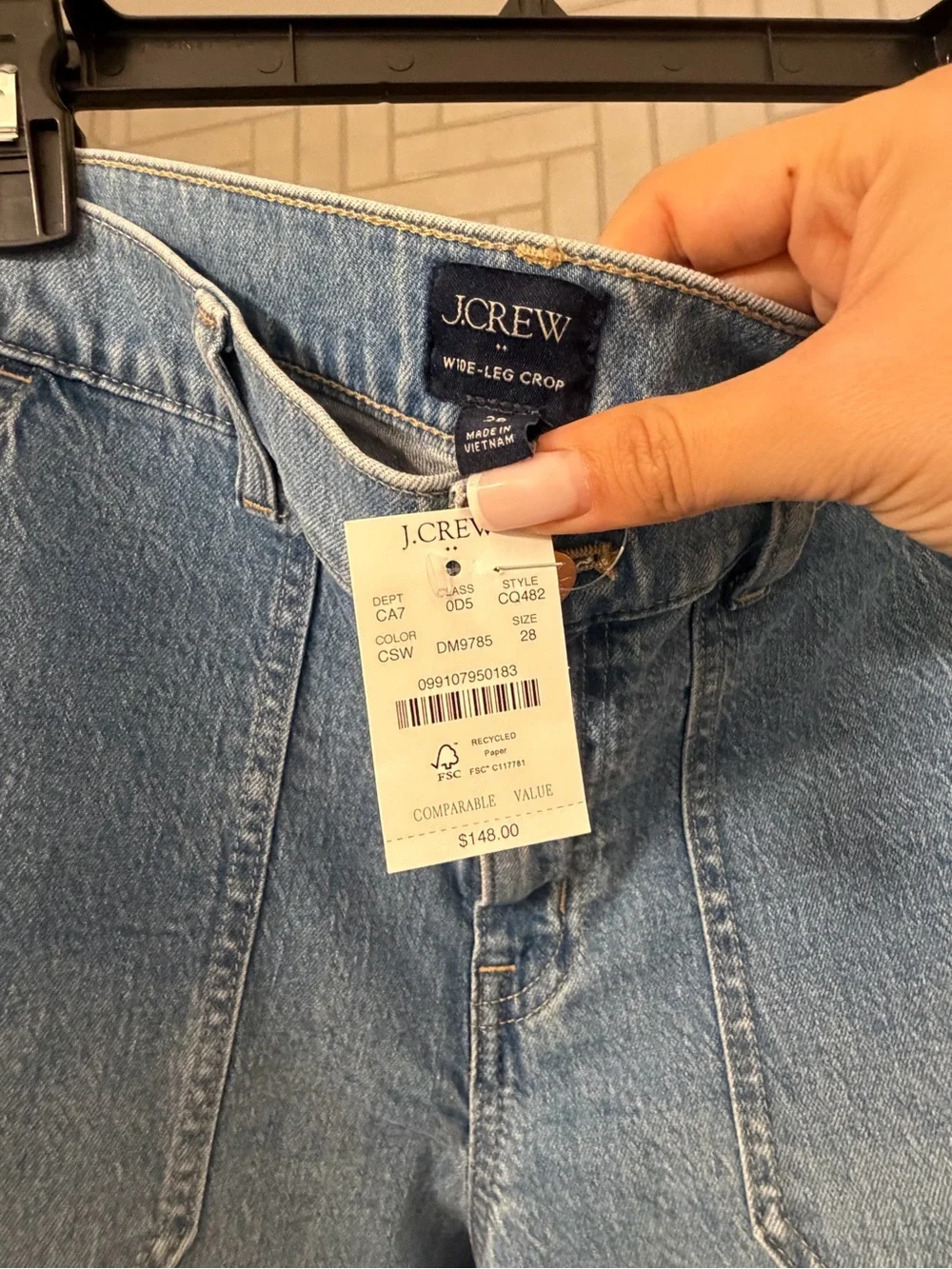 J. Crew Light Blue High-Rise Wide-Leg Jeans